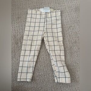 H&M Cream and Black Grid Leggings